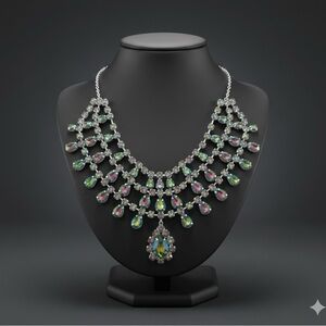 Rainbow Iridescent Statement Necklace
